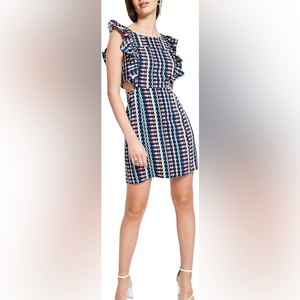 Bar III retro‎ cut out dress women's cocktail 70's fun party NWT - Picture 2 of 7